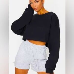 MALIBU BUM Cropped Pullover Black S